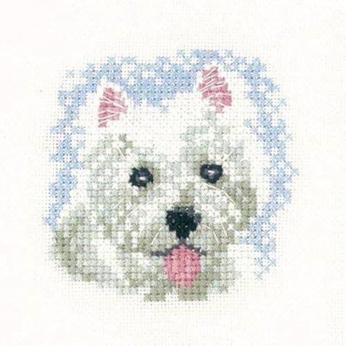 Heritage Kreuzstich Set Zählstoff "Westie-Welpe (L)", Zählmuster, LFWP1031-E, 7x7cm von Heritage Crafts