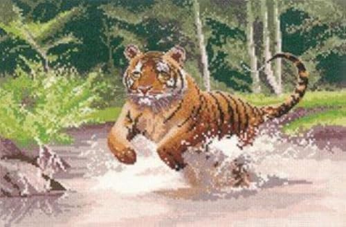 Kreuzstich Set mit Zählmuster "Tiger (A)" von Heritage Crafts