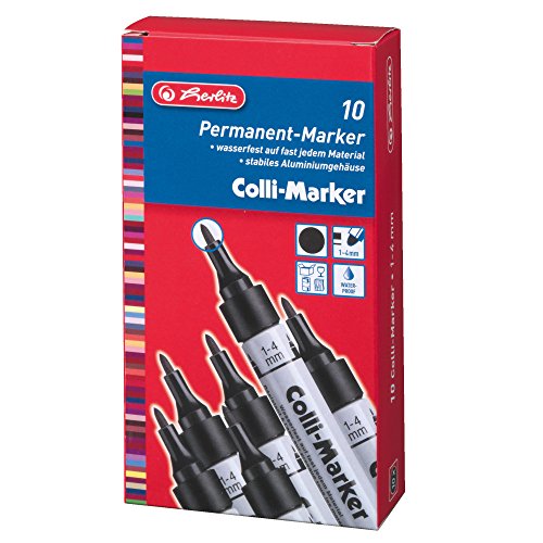 10 Herlitz Permanentmarker "Colli Marker" / 1-4mm / rund / Farbe: schwarz von Herlitz