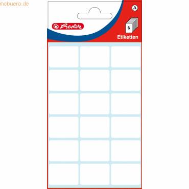 Herlitz Büroetiketten 17x26mm weiß VE=108 Etiketten von Herlitz