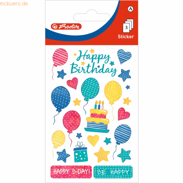 10 x Herlitz Deko-Sticker Motiv 12 selbstklebend Luftballons VE=3 Blat von Herlitz