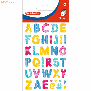 10 x Herlitz Deko-Sticker Motiv 24 selbstklebend Buchstaben VE=3 Blatt von Herlitz