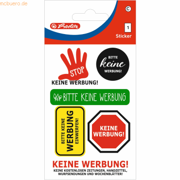 10 x Herlitz Etiketten 'Keine Werbung' selbstklebend VE=1 Blatt von Herlitz