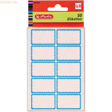 10 x Herlitz Etiketten Tiefkühletiketten VE=50 Etiketten weiß/blau von Herlitz