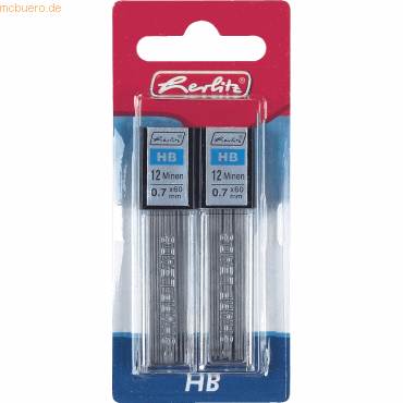 10 x Herlitz Feinminen 0.7 HB VE=2x12 Stück 10 x Herlitz Feinminen 0.7 HB VE=2x12 Stück von Herlitz