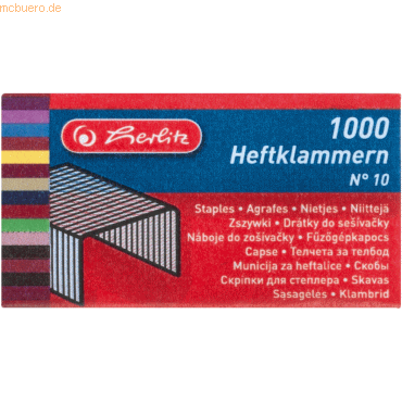 10 x Herlitz Heftklammern Nr. 10 VE=1000 Stück von Herlitz