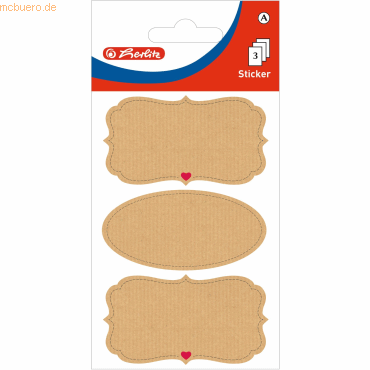 10 x Herlitz Kraftpapiersticker Motiv 1 selbstklebend Blanko VE=3 Blat 10 x Herlitz Kraftpapiersticker Motiv 1 selbstklebend Blanko VE=3 Blat von Herlitz