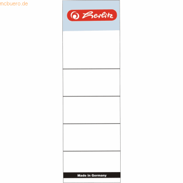 10 x Herlitz Ordnerrückenschilder 60x190mm selbstklebend weiß VE=10 St 10 x Herlitz Ordnerrückenschilder 60x190mm selbstklebend weiß VE=10 St von Herlitz