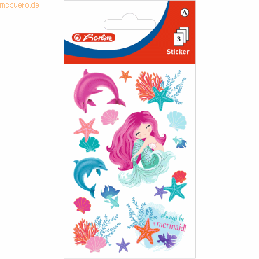 10 x Herlitz Sticker-Etikett Meerjungfrau 3 Blatt von Herlitz
