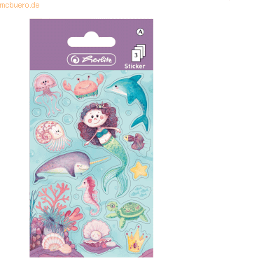 Herlitz Sticker-Etikett Meerjungfrau 3 Blatt von Herlitz