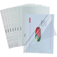 100 herlitz Prospekthüllen DIN A4 transparent genarbt 0,05 mm von Herlitz