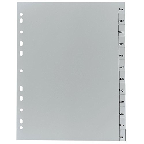 10x Herlitz 10842714 Register Januar-Dezember, 23 x 29,7 cm, PP, Eurolochung 10x Herlitz 10842714 Register Januar-Dezember, 23 x 29,7 cm, PP, Eurolochung von Herlitz