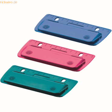 12 x Herlitz Mini-Taschenlocher Color Blocking Kunststoff 2 Blatt farb von Herlitz