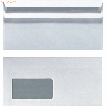 20 x Herlitz Briefumschläge DINlang mit Fenster selbstklebend weiß VE= von Herlitz