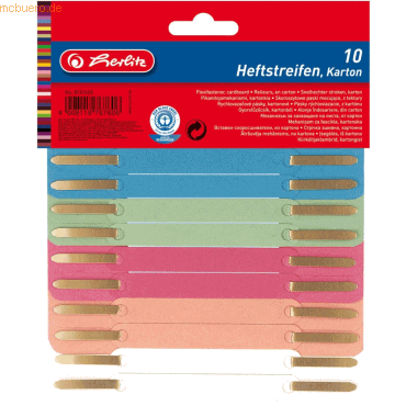 30 x Herlitz Heftstreifen RC karton farbig sortiert VE=10 Stück von Herlitz