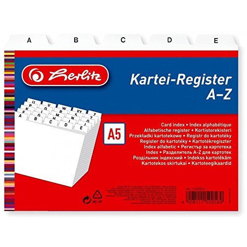 3er Pack Herlitz 1500560 Karteiregister PP A5 weiß 3er Pack Herlitz 1500560 Karteiregister PP A5 weiß von Herlitz