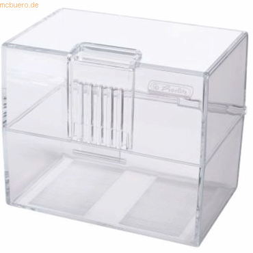 Herlitz Karteikasten A8 Kunststoff für ca. 200 Karten transparent von Herlitz