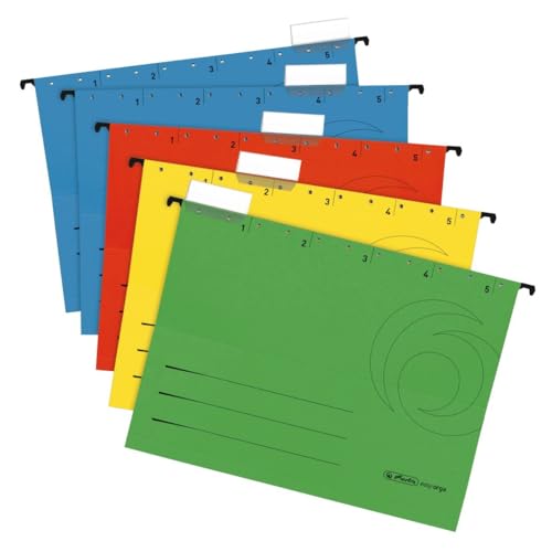 5 Herlitz Hängemappen/DIN A4 / Kraftkarton 230g/m² / 5 Farben 5 Herlitz Hängemappen/DIN A4 / Kraftkarton 230g/m² / 5 Farben von Herlitz