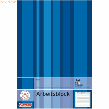 5 x Herlitz Arbeitsblock A4 liniert VE=50 Blatt 5 x Herlitz Arbeitsblock A4 liniert VE=50 Blatt von Herlitz
