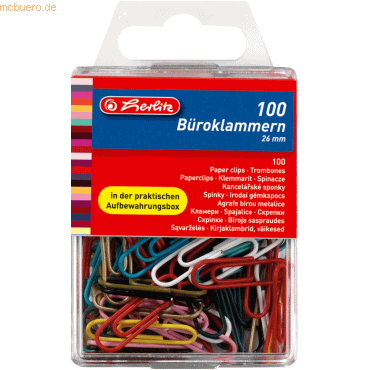 5 x Herlitz Büroklammern 26mm kunststoffummantelt farbig sortiert VE=1 5 x Herlitz Büroklammern 26mm kunststoffummantelt farbig sortiert VE=1 von Herlitz