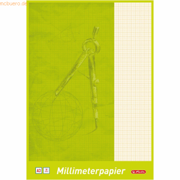 5 x Herlitz Millimeterblock A3 20 Blatt von Herlitz