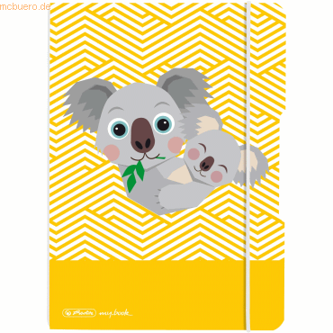 5 x Herlitz Notizheft flex PP A5 40 Blatt punktiert Cute Animals Koala von Herlitz