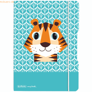 5 x Herlitz Notizheft flex PP A5 40 Blatt punktiert Cute Animals Tiger von Herlitz
