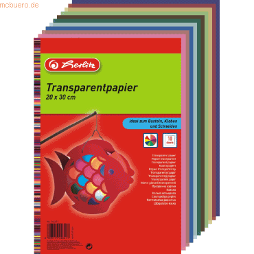 5 x Herlitz Transparentpapier 20x30 cm VE=10 Blatt von Herlitz