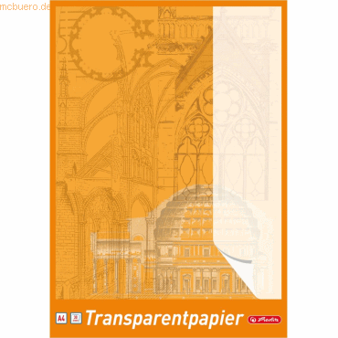 5 x Herlitz Transparentpapier-Block A4 65g/qm 30 Blatt von Herlitz
