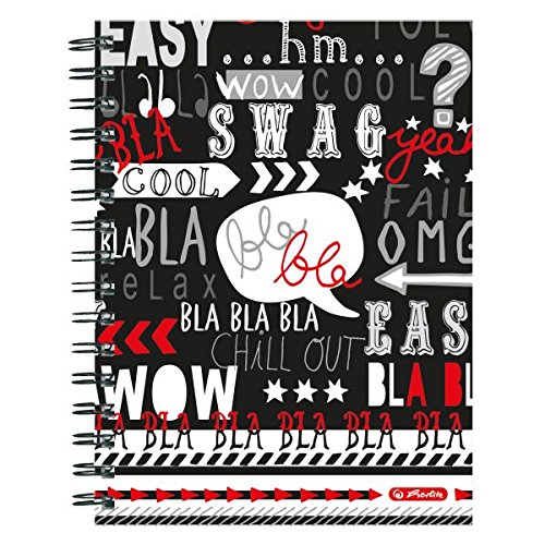 50010073 Spiralboutiquebuch "Black & WOW" Slogan, A5, 100 Blatt kariert 50010073 Spiralboutiquebuch "Black & WOW" Slogan, A5, 100 Blatt kariert von Herlitz