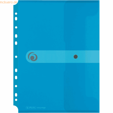 6 x Herlitz Dokumententasche A4 PP zum Abheften transparent blau to go von Herlitz