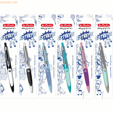 6 x Herlitz Gelschreiber my.pen farbig sortiert von Herlitz