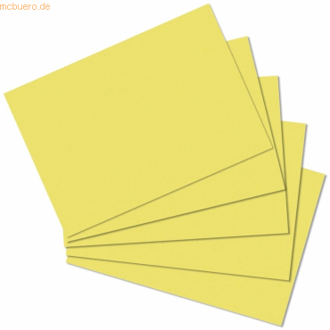 6 x Herlitz Karteikarten A6 blanko gelb VE=100 Stück von Herlitz
