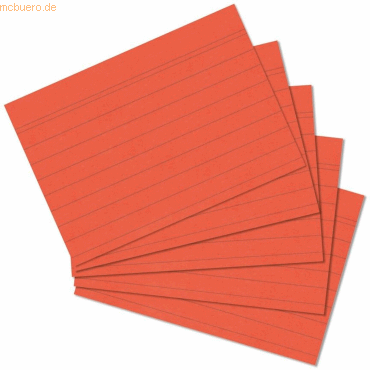 6 x Herlitz Karteikarten A6 liniert orange VE=100 Stück von Herlitz