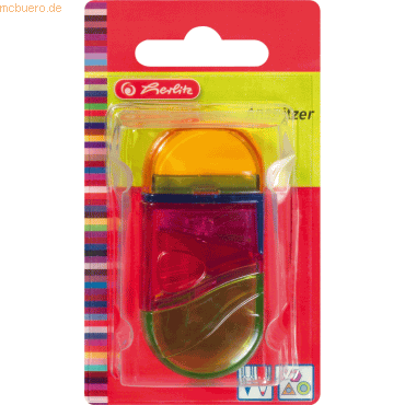 6 x Herlitz Kombianspitzer Radierer-Spitzer-Kombination farbig sortier von Herlitz