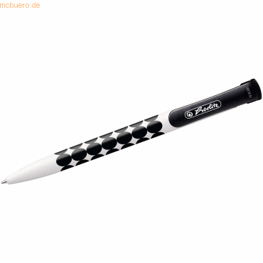 6 x Herlitz Kugelschreiber Just Black schwarz/weiß von Herlitz