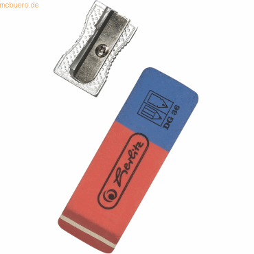 6 x Herlitz Metallspitzer einfach + Radiergummi DG36 von Herlitz