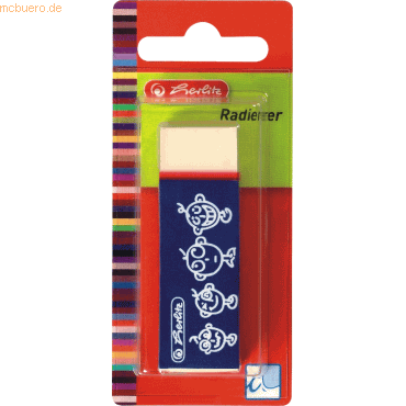 Herlitz Radiergummi Kautschuk weiß mit blauer Schiebehülse Herlitz Radiergummi Kautschuk weiß mit blauer Schiebehülse von Herlitz