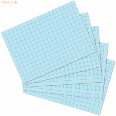 8 x Herlitz Karteikarten A7 kariert blau VE=100 Stück von Herlitz