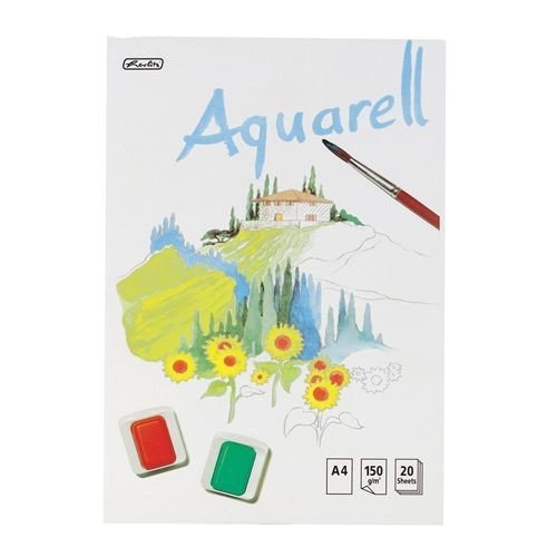 Aquarellblock A4, 150g/m² weiß, 20 Blatt von Herlitz