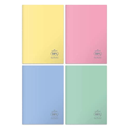 Herlitz® Schulheft A4 kariert 60 Blatt ECO PP | Softcover | Brulion Notizblock Skizzenbuch | Zum Schreiben der Kalligraphie Schule Studienschüler | Universal | Pastell Colors von Herlitz