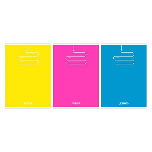 Herlitz Schulheft A5 kariert 16 Artikelkarten | Softcover | Brulion Notizblock Skizzenbuch | Zum Schreiben der Kalligraphie Schule Studienschüler | Color Blocking von Herlitz