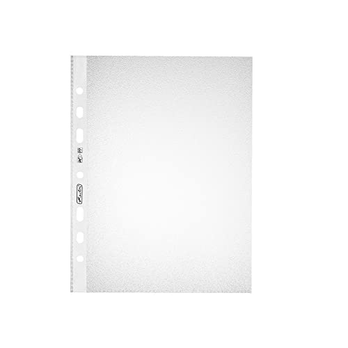 Herlitz 10468585 Prospekthülle A5 Standard genarbt, 100er Packung, PP, 0,055 mm, transparent von Herlitz