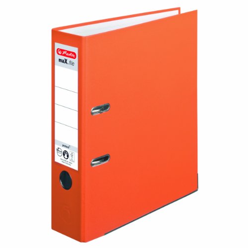 Herlitz 10556470 Ordner MaX.file Protect A4 (8 Mit Einsteckrückenschild) Orange von Herlitz