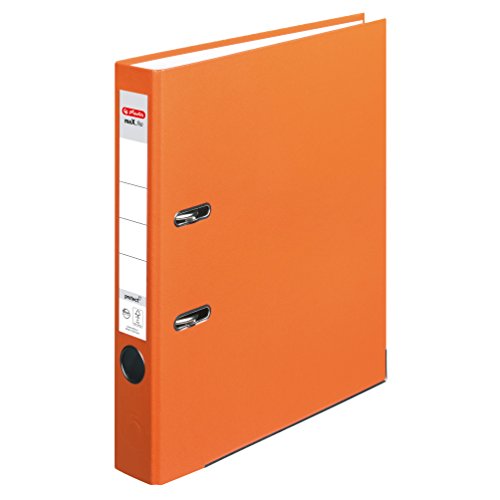 Herlitz 10557015 Ordner maX.file protect (A4, 5 cm, mit Einsteckrückenschild) orange von Herlitz