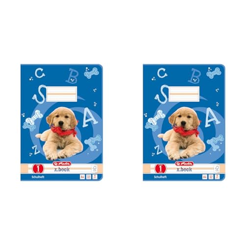 Herlitz 10767242 Heft A4 Lineatur 01, 32 Blatt, Motiv: Hund, FSC Mix, 5 Stück (Packung mit 2) von Herlitz