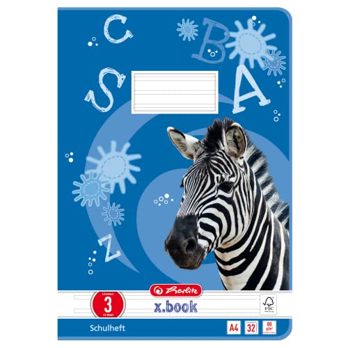 Herlitz 10767283 Heft A4 Lineatur 03, 32 Blatt: Motiv: Zebra, FSC Mix, 20 Stück Herlitz 10767283 Heft A4 Lineatur 03, 32 Blatt: Motiv: Zebra, FSC Mix, 20 Stück von Herlitz
