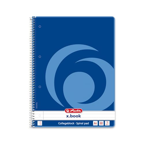 herlitz Collegeblock x.book A4, liniert, 160 Seiten, Rand innen, 1 Stück von Herlitz
