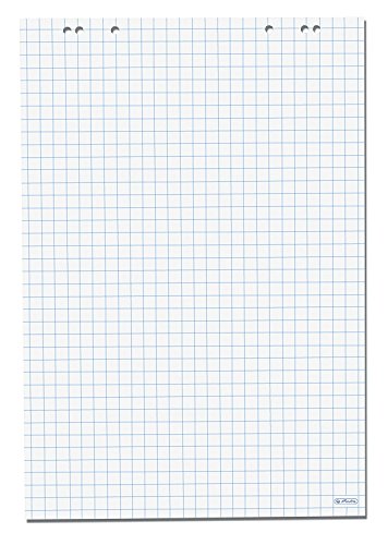 Herlitz 10834141 Flipchartblock, 68x99cm (kariert/gelocht), 15 Blöcke (20 Blatt je Block) von Herlitz