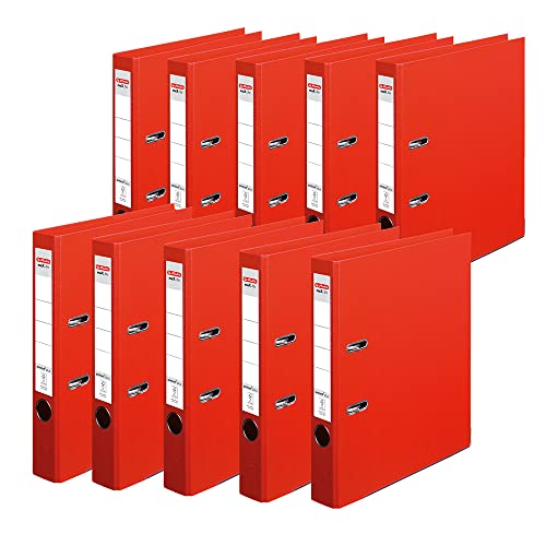 herlitz Ordner A4 maX.file protect +, A4, 5 cm Rückenbreite, Rot, Kunststoffbeschichtung, Einsteckrückenschild, Kantenschutz innen und außen, 10 Stück herlitz Ordner A4 maX.file protect +, A4, 5 cm Rückenbreite, Rot, Kunststoffbeschichtung, Einsteckrückenschild, Kantenschutz innen und außen, 10 Stück von Herlitz